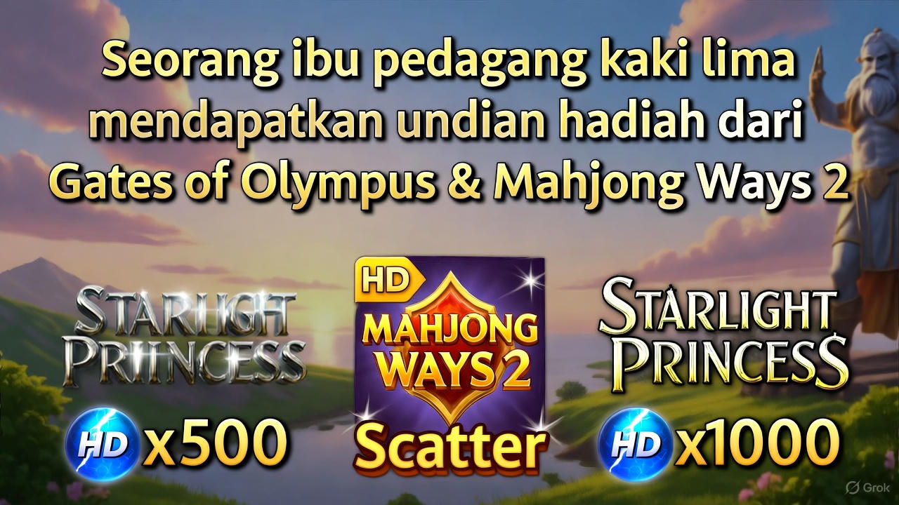 Seorang Ibu Pedagang Kaki Lima Mendapatkan Undian Hadiah dari Gates of Olympus & Mahjong Ways 2